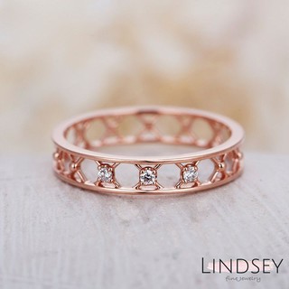 玫瑰金法式奢華鑲鑽戒指 戒指 鑲鑽