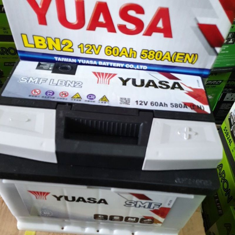 Yuasa湯淺LBN2系列歐規電瓶*12V60ah cca580汽車電池
