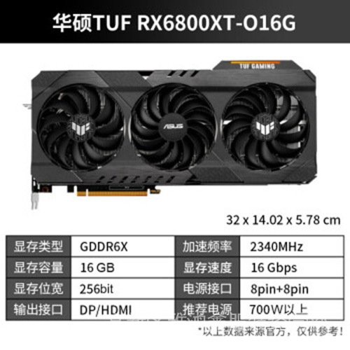 【工廠速發】適用於AMD Radeon華碩 TUF RX6800XT 16G RDNA2架構 發燒遊戲顯卡