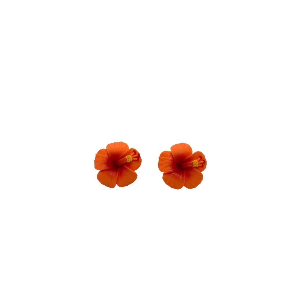 Fimo Hibiscus Flower Earring 海島風 扶桑花耳環 (軟陶) 夏威夷進口 全新