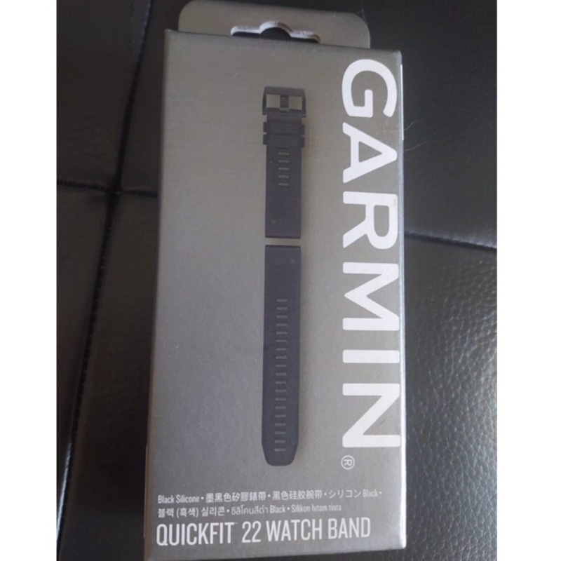 湯姆貓 GARMIN QuickFit 22mm Black Watch Band 墨黑色矽膠錶帶