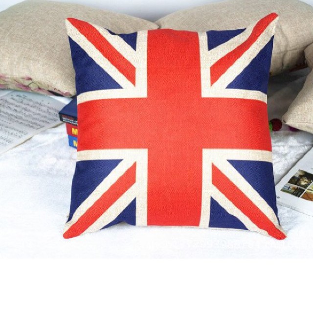 (永美小舖) 亞麻抱枕 英倫風國旗造型抱枕 英國國旗 米字旗 民宿居家客廳佈置裝飾