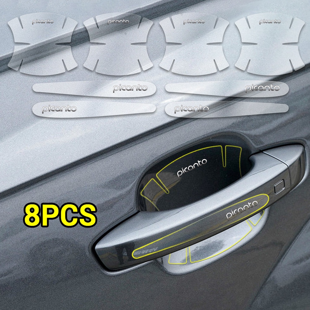 4/8 件起亞 Picanto 標誌車門把手保護車門碗貼紙防刮貼紙