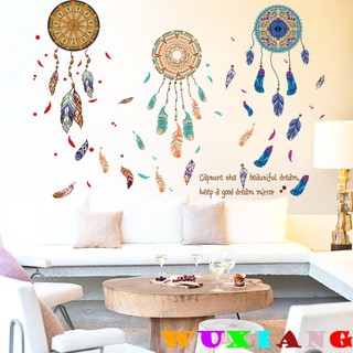 五象設計 壁貼 貼紙 房間裝飾 彩色羽毛捕夢網 組合牆貼 時尚簡約居家牆貼紙