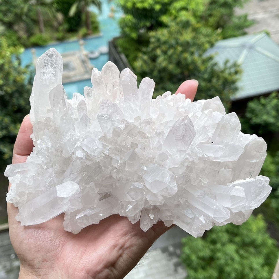 原礦  巴基斯坦 喜馬拉雅山水晶 白水晶 橫紋水晶 水晶簇 1.68kg
