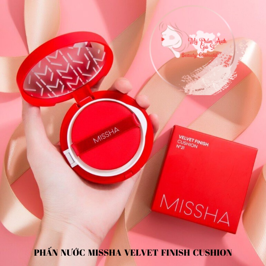 Missha Red Velvet Finish Cushion SPF50 PA++ + 鹼性油,遮瑕膏,柔滑啞光-m