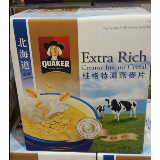 Costco 好市多 代購 QUAKER 桂格 北海道風味特濃燕麥片 (42g*48包)/燕麥