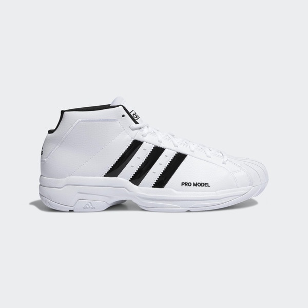 Adidas Pro Model 2g 男鞋 籃球 柔軟 避震 耐磨 貝殼頭 穩定 復刻 愛迪達 白黑 [FW4344]