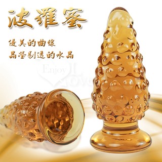 **情趣小屋**波羅蜜‧金黃顆粒水晶玻璃後庭塞
