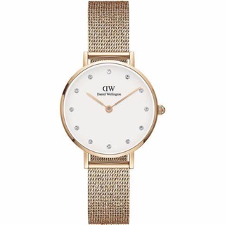 DW錶 Daniel Wellington Petite Lumine 系列 28mm 蛋殼白玫瑰金網眼女士腕錶