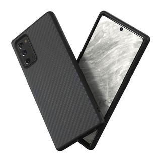 犀牛盾 適用Samsung Galaxy Note20 SolidSuit 碳纖維紋路/經典黑防摔背蓋手機殼