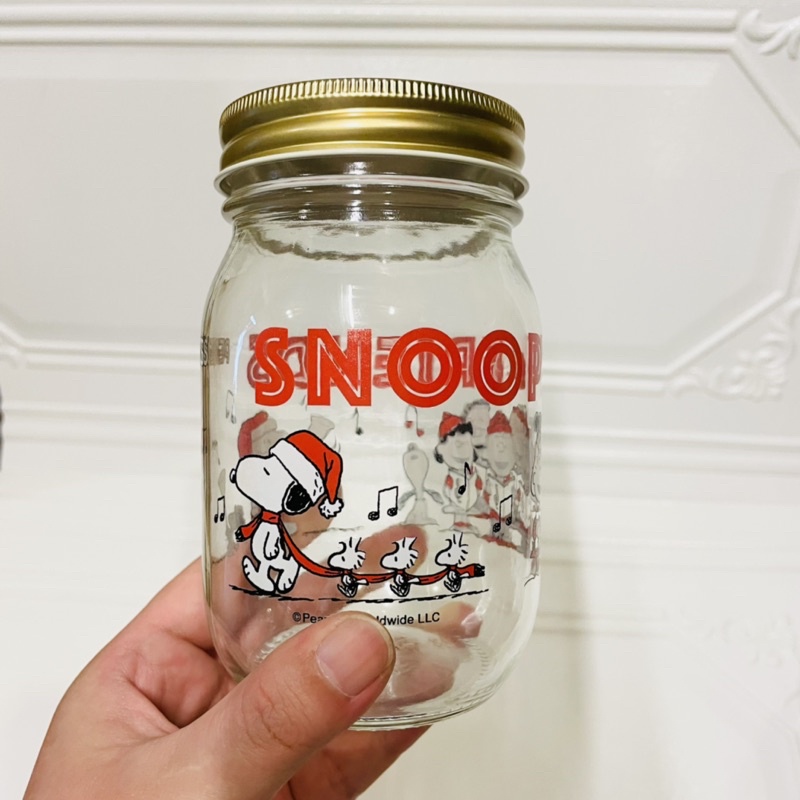 現貨 史努比 snoopy 玻璃罐 收納罐 糖果罐 聖誕節 玻璃瓶