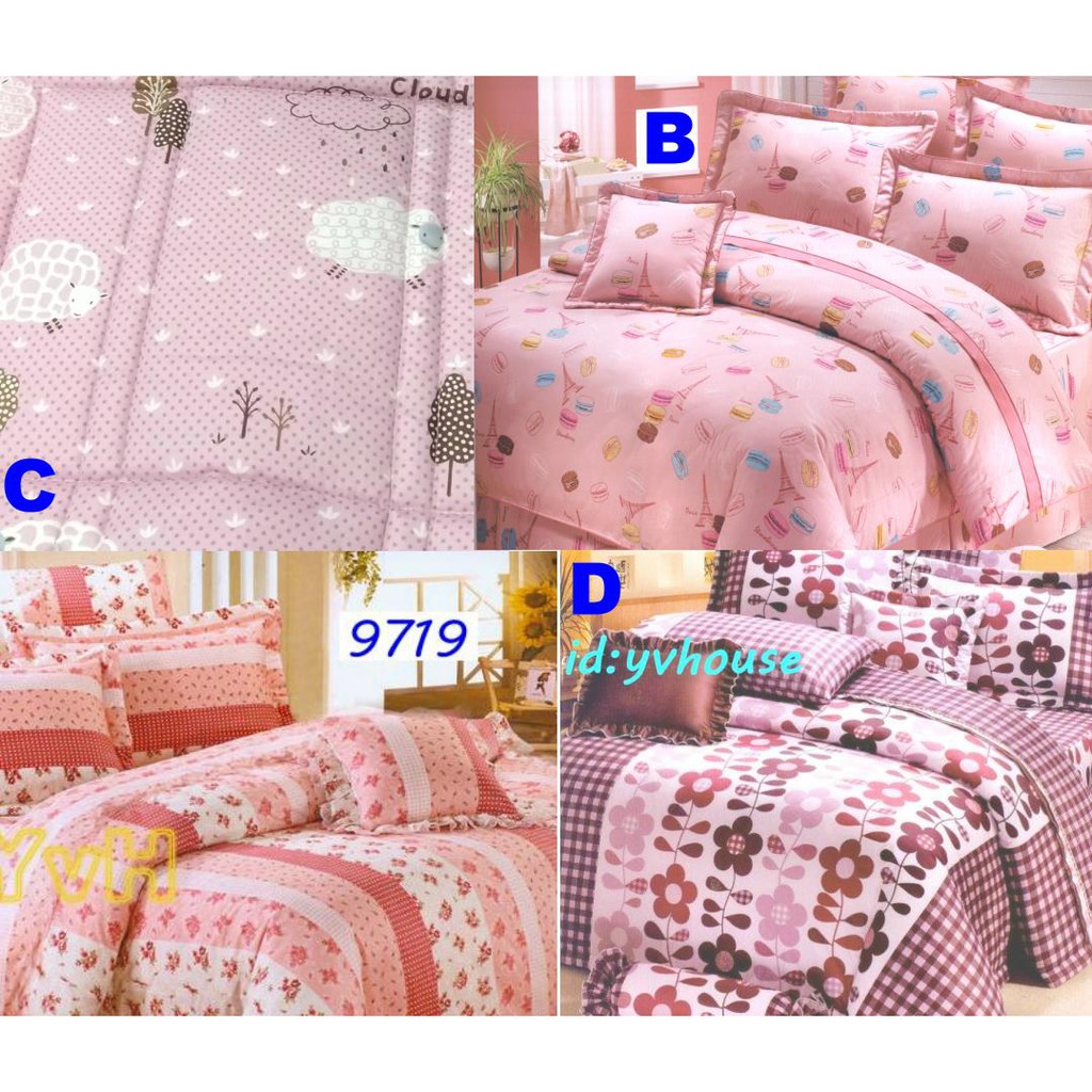 =YvH=雙人床包枕套組 MIT 台灣製造印染 100%精梳純棉 粉色系 玫瑰 花 愛心 黃色小鴨 9719