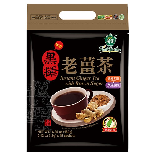 【薌園】特濃黑糖老薑茶(12 公克X15 包入)