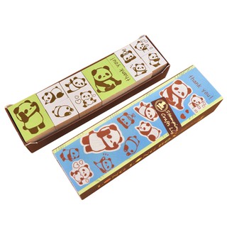 【 Micia 美日手藝館 】盒裝印章-抹茶趣味手帳印章-LLB02-懶癌熊貓