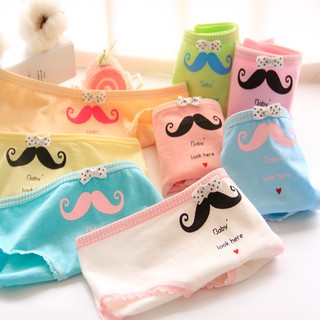 ❤ My Dear 貼身衣物小舖 ❤ 純棉小鬍子蝴蝶結蕾絲邊內褲-665