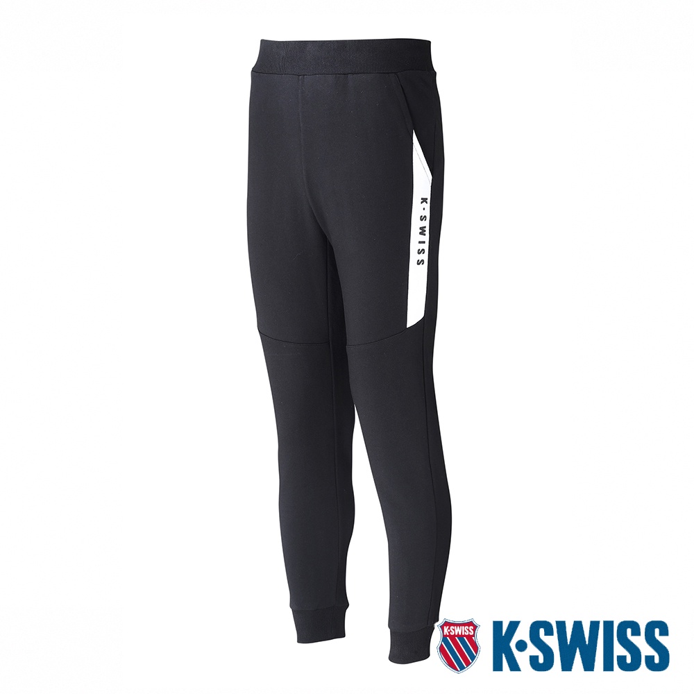 K-SWISS CT Sweat Pants 棉質毛圈運動長褲-男-黑