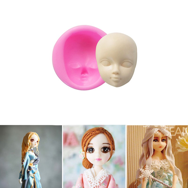 三維娃娃臉矽膠蛋糕模具翻糖糖膏diy娃娃頭模具