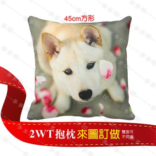 客製化 45公分正方形 2WAY/2WT抱枕訂做 附枕芯 45cm方形抱枕 動漫同人 情人 生日 畢業 網紅 寵物照片