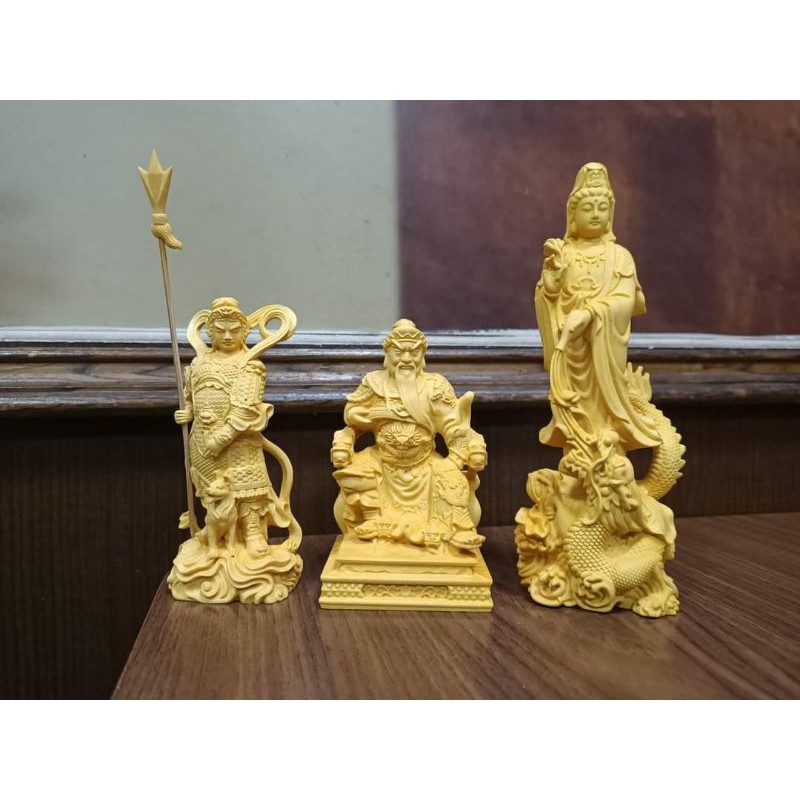 現貨台灣黃楊木木雕池府王爺二郞神御龍觀音 蝦皮購物