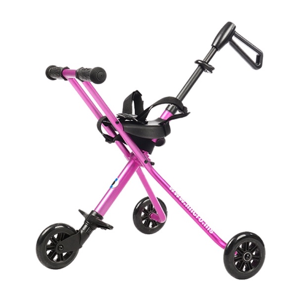 瑞士Micro Trike 三輪車（附安全帶版)遛小孩神器 + 安全腰帶 三輪車(1.5歲以上）粉色