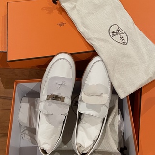 （已售出）Hermes Destin loafer 愛馬仕 樂福鞋 白色 Kelly 全新 38 鞋子
