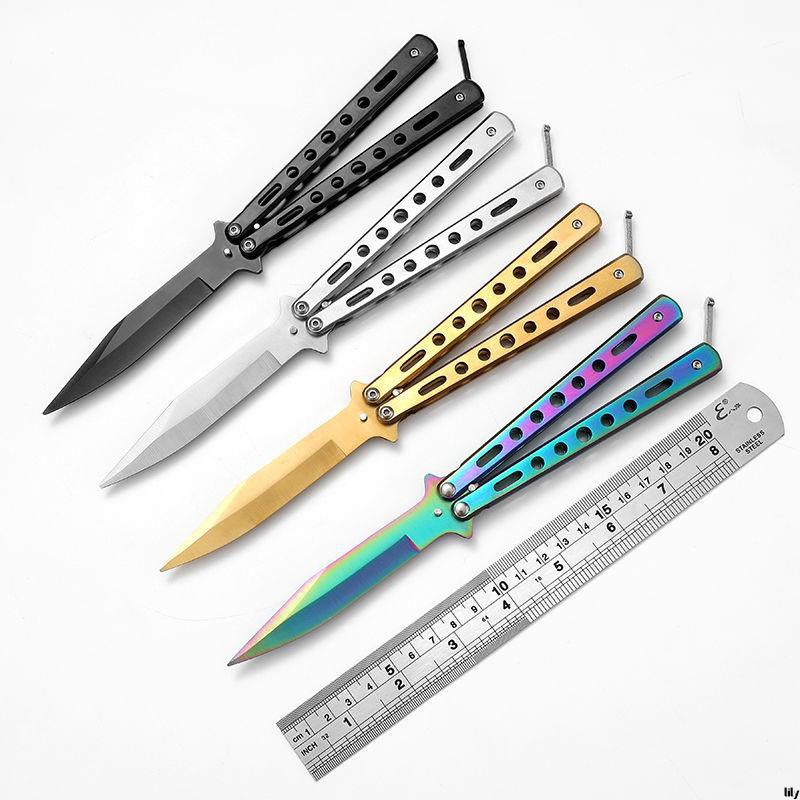 台灣現貨熱賣csgo蝴蝶刀訓練刀游戲周邊迷彩甩刀練習刀戶外防身折疊刀未開刃 蝦皮購物