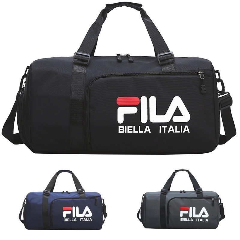 fila 旅行袋行李袋運動包二手FILA 斐樂功能健身包 手提大容量短途旅行袋運動行李袋健身包單肩斜挎包男女 運動包