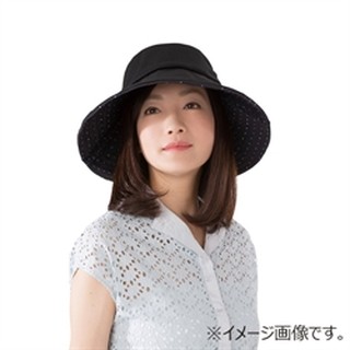 日本進口 COOL隔熱可摺式遮陽帽 (黑×點點)