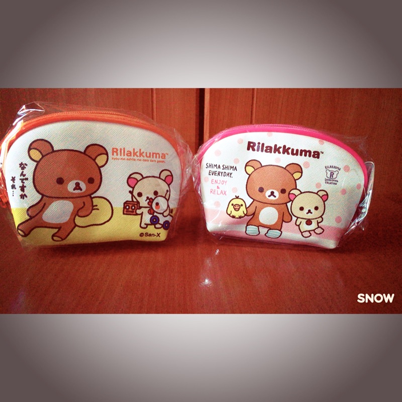 Rilakkuma 拉拉熊拉鍊零錢包 拉拉熊零錢袋 拉拉熊貝殼拉鍊  拉拉熊收納袋。懶懶熊零錢包。