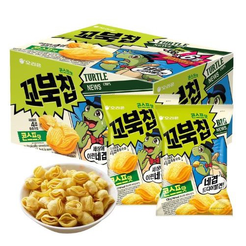 現貨．韓國熱銷．好麗友烏龜玉米脆片 136公克 *6