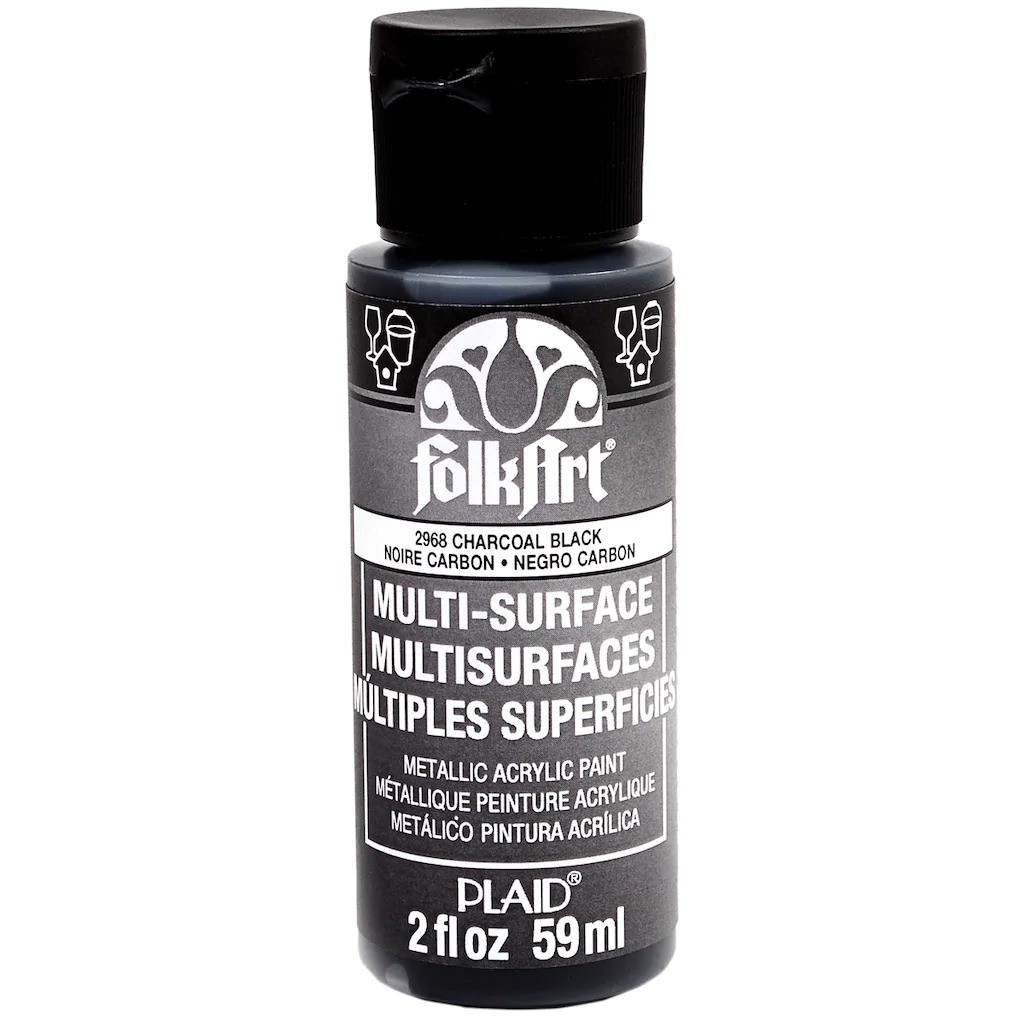 FolkArt 炭黑色 59 ml Multi-Surface Metallic 多重表面金屬壓克力顏料 - 2968