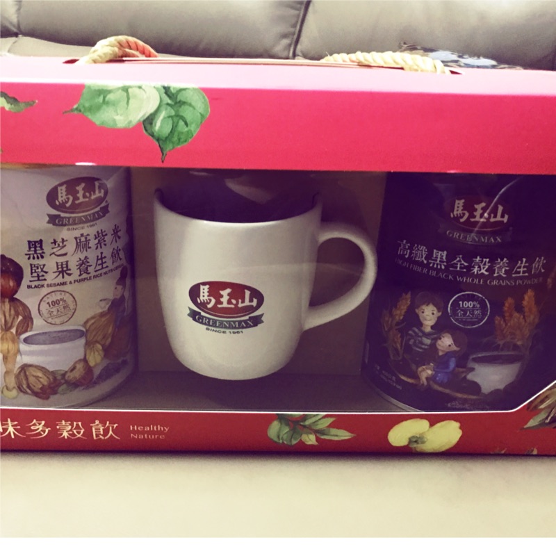 馬玉山黑芝麻紫米堅果養生飲 高纖黑全穀養生飲 馬克杯禮盒 蝦皮購物