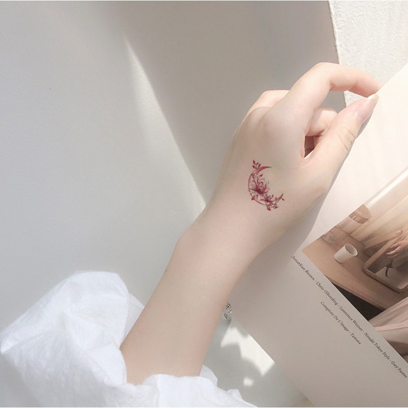 彼岸花30張不重複紋身貼花朵圖案小清新手臂腿部性感紋身貼紙刺青貼紙 蝦皮購物