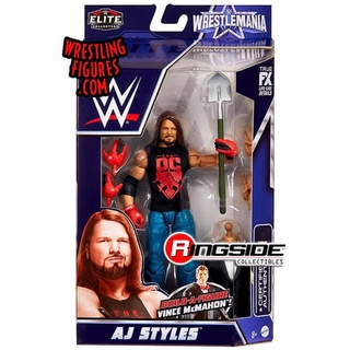 ☆阿Su倉庫☆WWE AJ Styles Wrestlemania 38 Elite 摔角狂熱精華版人偶附偶衣和麥董配件