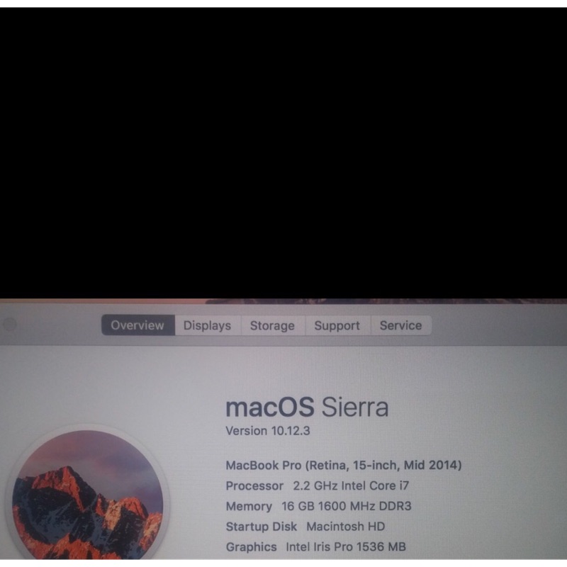 阿婆K保固 2014 mid MacBook Pro retina 15 i7 2.2G Hz/16G/256 Ssd