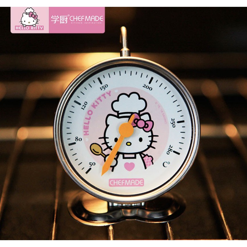&lt;烘焙神拳&gt;Chefmade學廚KT7055正版Hello kitty凱蒂貓烤箱溫度計高精度測溫計蛋糕溫度測量量測計