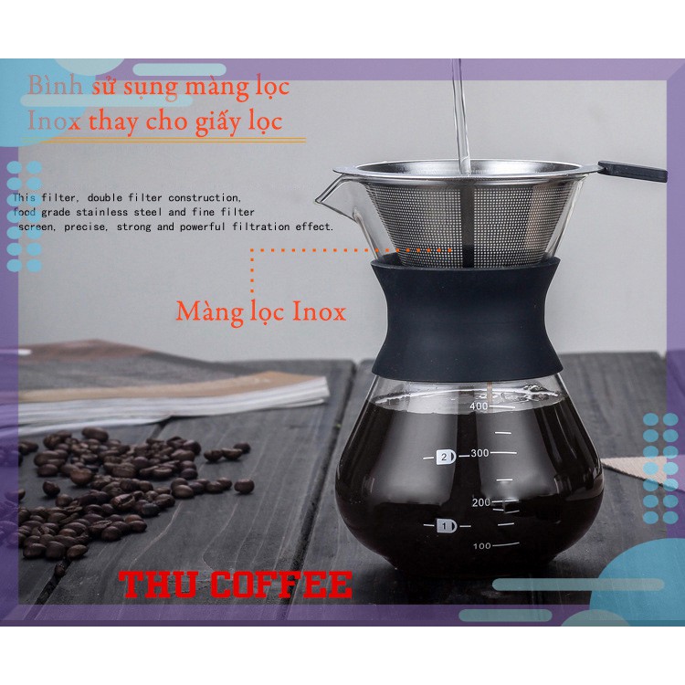 【熱賣】 Chemex 咖啡壺 400ml 和不銹鋼過濾網倒滴-thucoffee