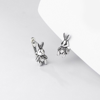 《現貨》韓國東大門 925純銀 兔子耳環 布偶兔耳環 耳扣 如意貓