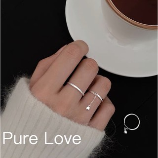 Pure Love樂芙 /正韓 【R0468】韓系簡約S925純銀小豆豆鏈條調節戒指 / 銀