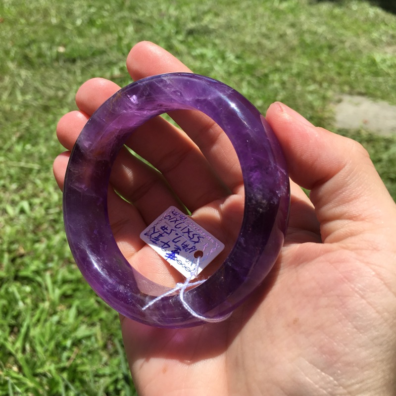 AAAAA+天然紫水晶手鐲～《蓳4款》～窄版~手圍17.5號～手圍18號,內徑55mm 寬17厚10mm, 紫羅蘭紫水晶
