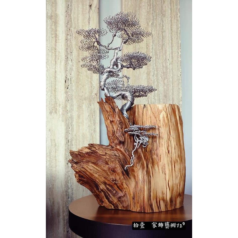 (客訂商品)鋁雕擺件創意手作-檜木樹頭