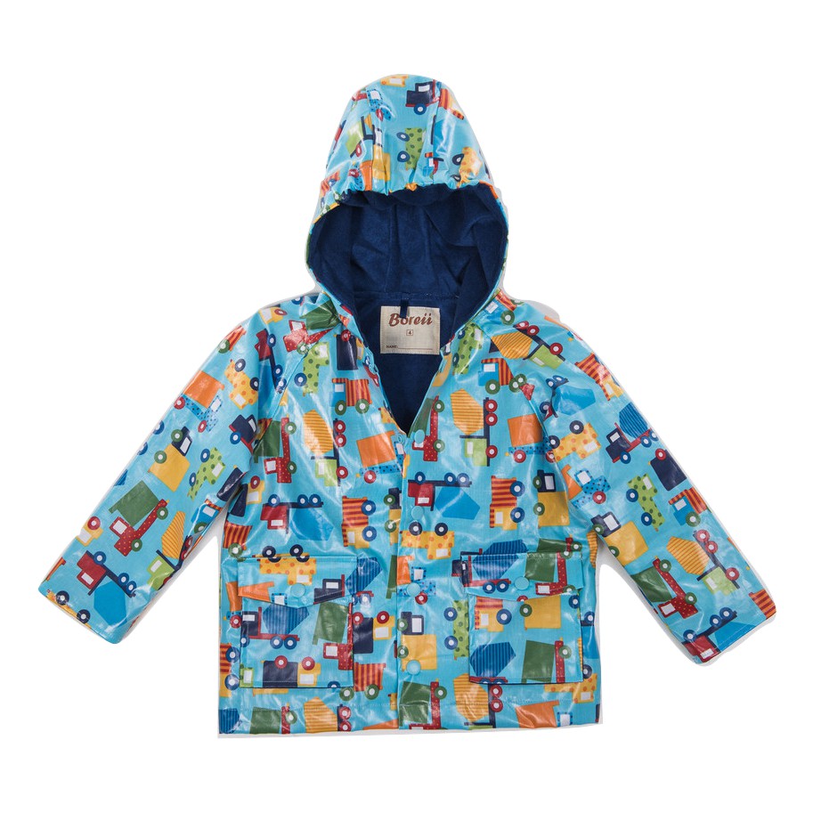 【BOREII】防風防水透氣保暖兒童風雨衣外套 &lt;活力工程車&gt;