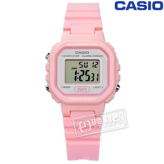 CASIO / LA-20WH-4A1 / 卡西歐輕巧復古LED計時防水鬧鈴橡膠手錶 粉色 29mm