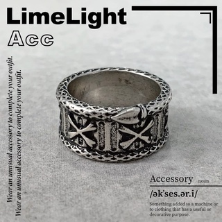 ☆LimeLight☆ 做舊 骨頭 浮雕 肋骨 雕花 紋路 飾品 鈦鋼 戒指