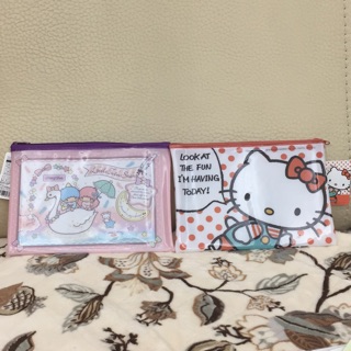 日本限定 三麗鷗 HELLO KITTY 凱蒂貓 KikiLala雙子星 防水 收納袋 資料袋