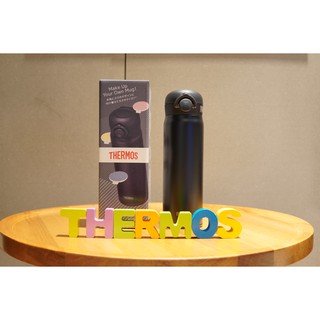 [現貨-當日立即出貨] 日本 THERMOS 膳魔師 500ml 不鏽鋼真空彈蓋式保冷 保溫杯(啞黑色) JNR-501