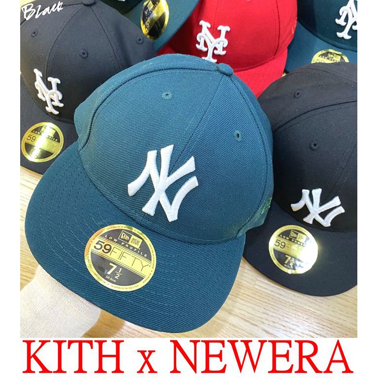 BLACK全新KITH x NEW ERA紐約限定NEW YORK洋基/大都會刺繡BOX全封棒球帽 (藍/黑/綠/紅)