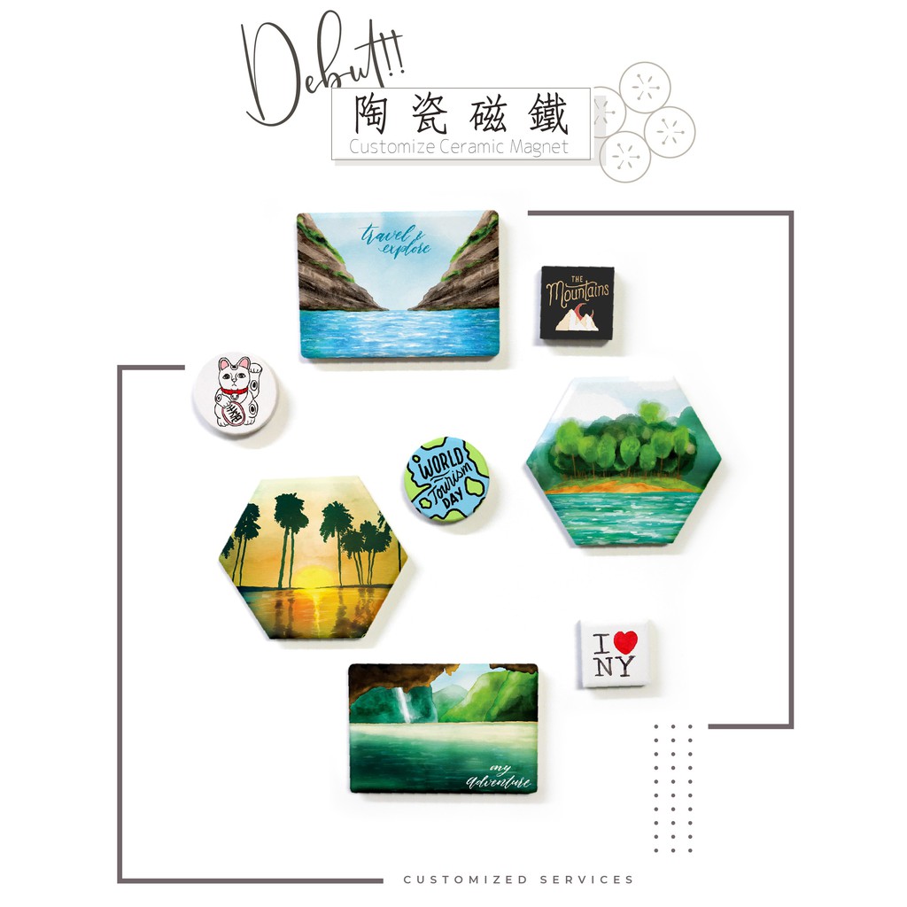 客製化陶瓷磁鐵 冰箱貼 磁磚貼 一個就能印 蝦皮購物
