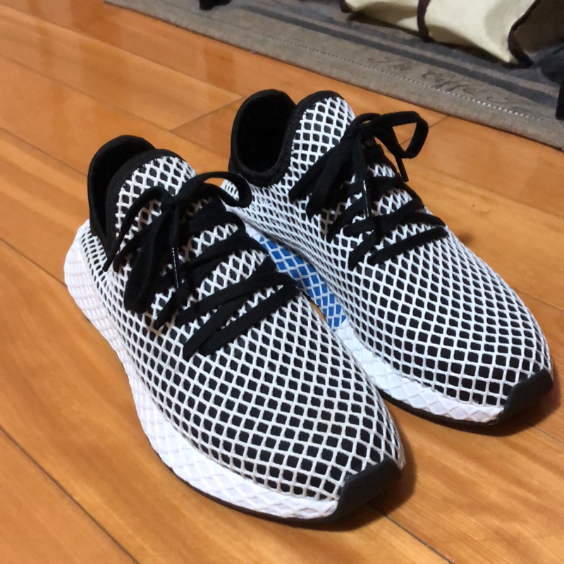 愛迪達adidas休閒鞋Deerupt Runner 白黑女鞋網格設計